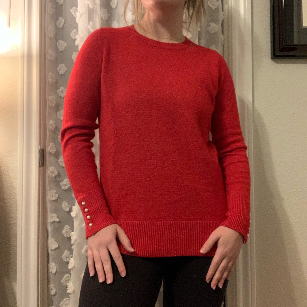 LOFT Red Pullover Sweater